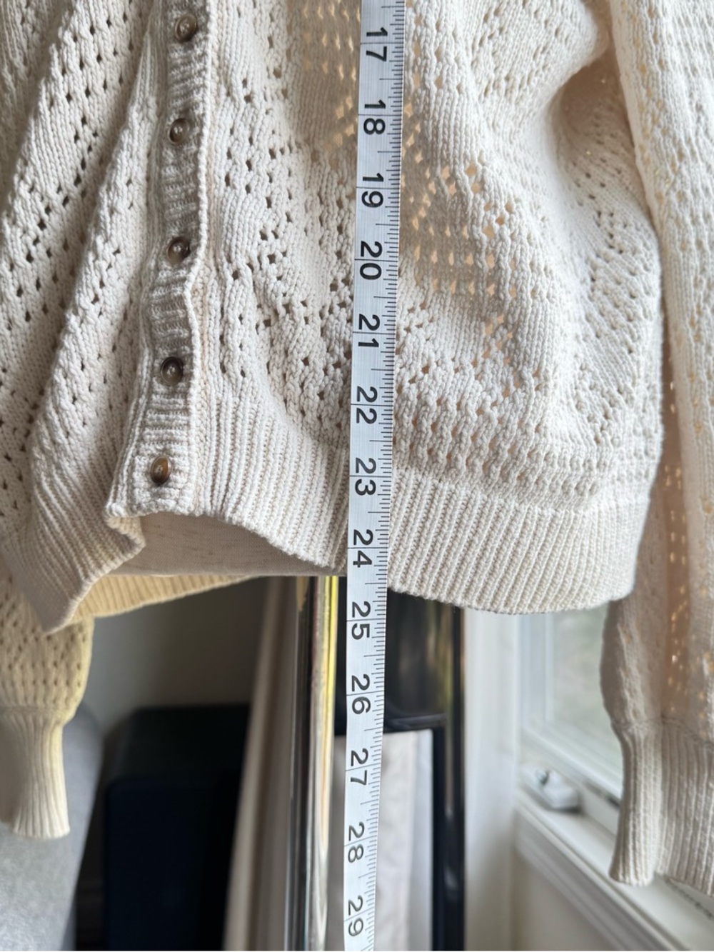 Sezame Capucine Cardigan Small Cream - Picture 12 of 12